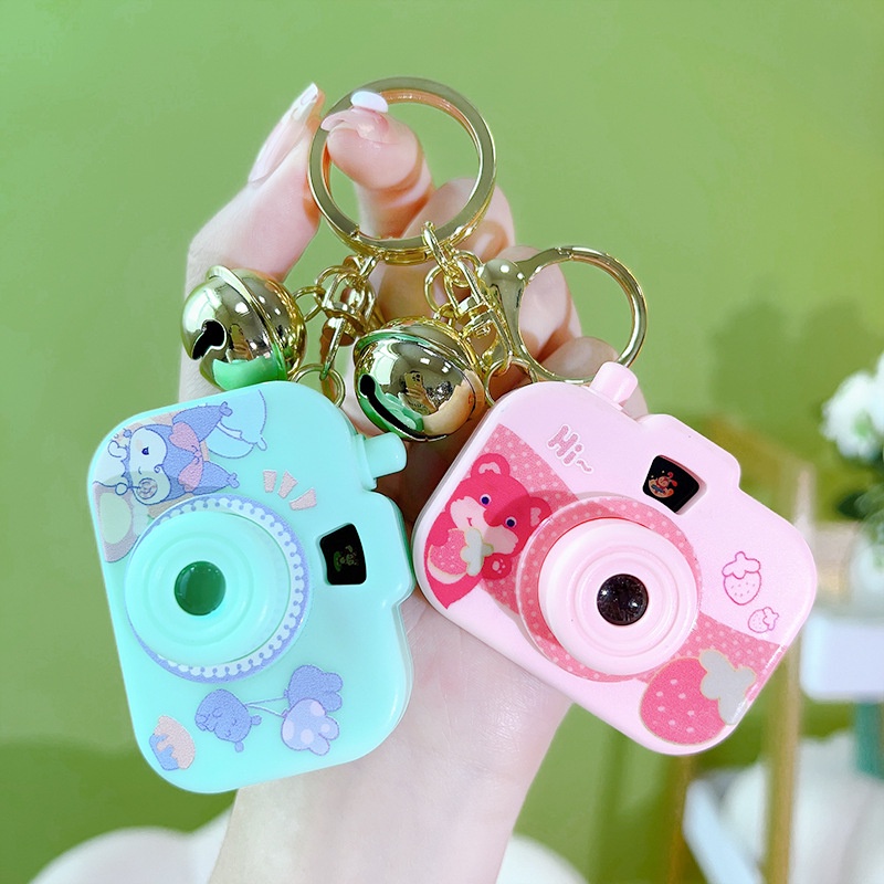 Móc khoá máy ảnh chiếu hình con vật cute