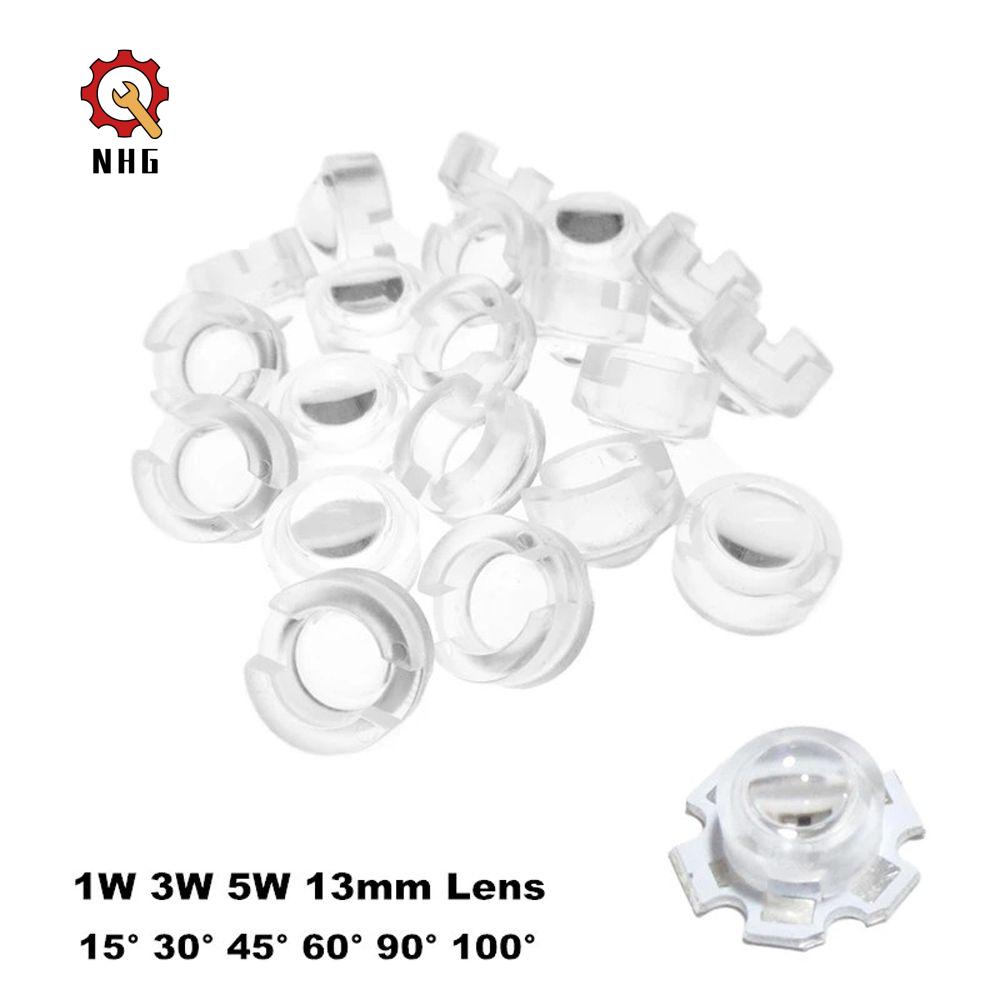 NHG Ống kính quang học Đèn tự làm Ống kính chuẩn trực cho IR CCTV Ống kính phản xạ Ống kính 15 30 45 60 90 100 độ Ống kính acrylic Ống kính 13mm Ống kính LED Ống kính mini