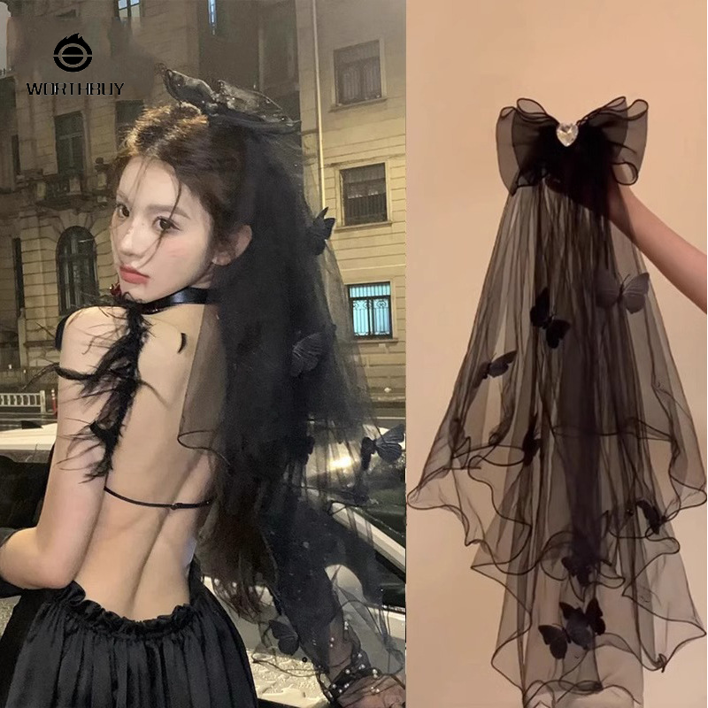 ผ้าคลุมศีรษะโบว์ผีเสื้อสไตล์หรูหราแบบชั้นเดียวสำหรับงานแต่งงาน เที่ยว ถ่ายภาพ และงานปาร์ตี้ ราคา 61 บาท*ส่งฟรี