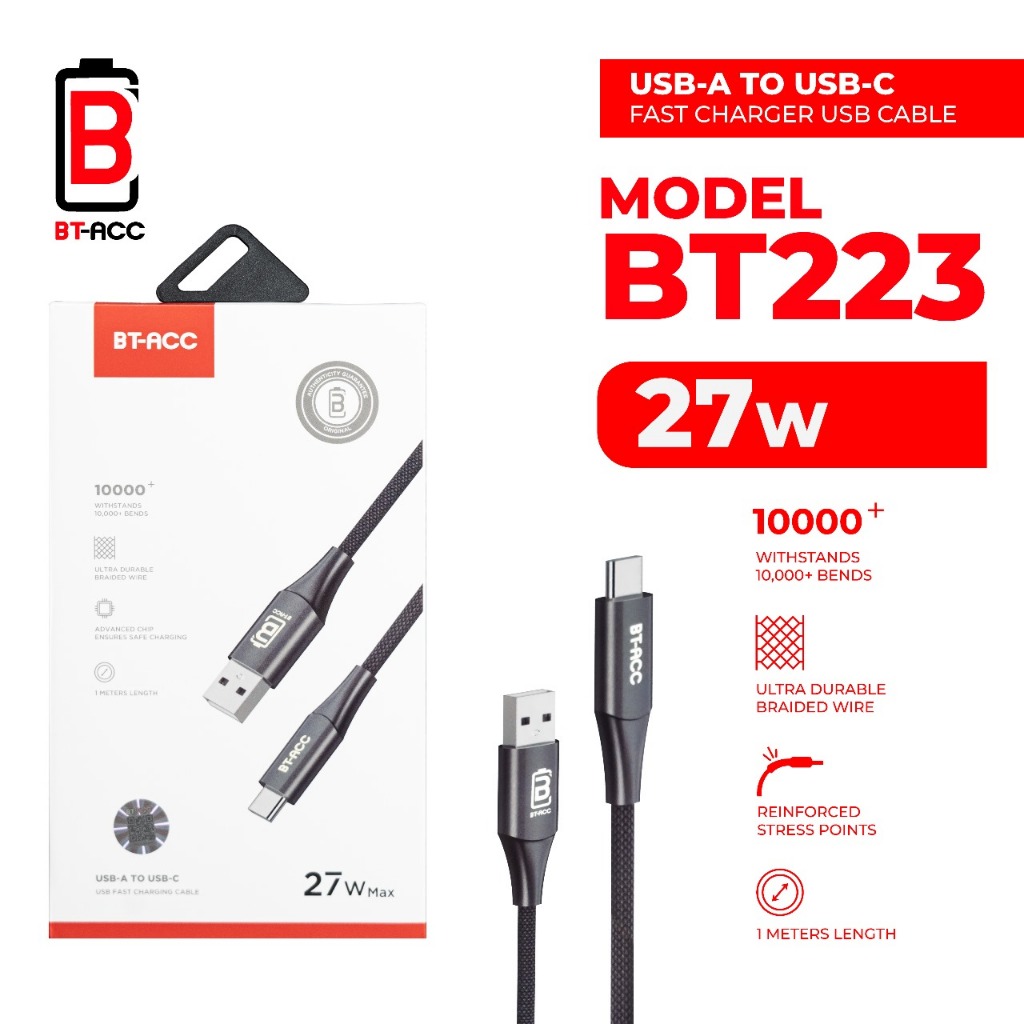 BT-ACC Kabel Data 27W Kabel Type C Fast Charging - BT223 Harga 106,000 rupiah*Gratis Ongkir