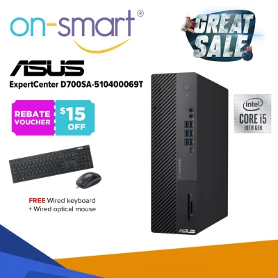 【Express Delivery】ASUS ExpertCenter D7 SFF D700SA-510400069T | Intel Core i5-10400 Processor | 4GB RAM | 1TB SATA HDD | Windows 10 Home | 3 Years On-site Warranty | Desktop PC Computer
