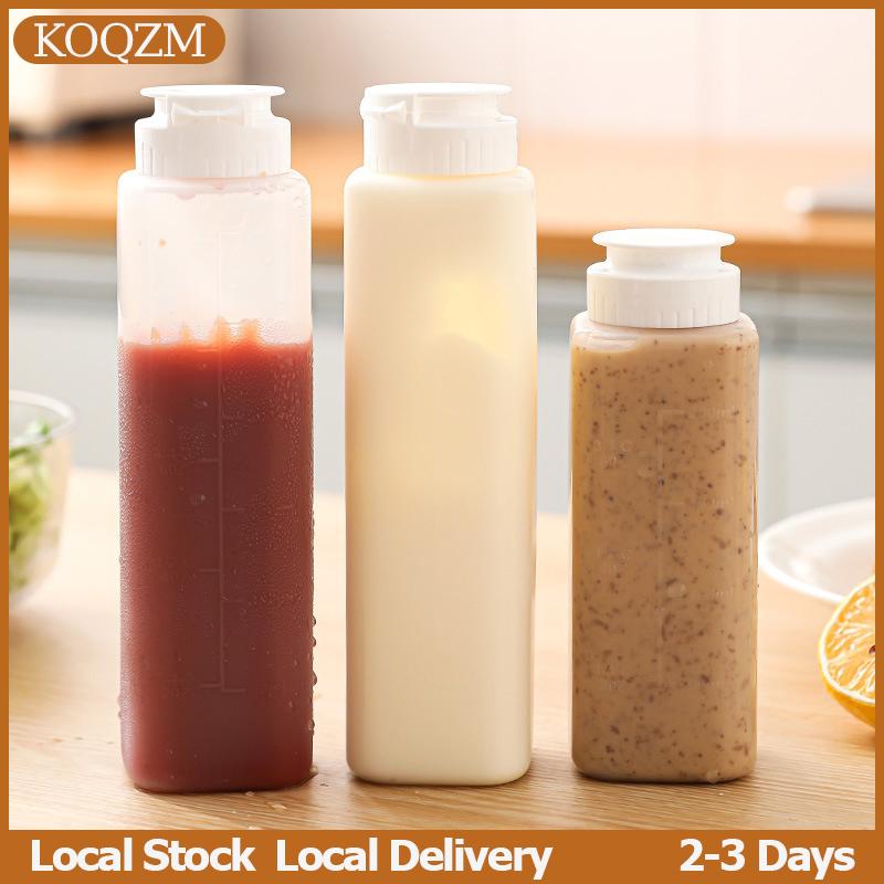KOQZM 200 300ml gia vị bóp chai nước sốt cà chua mù tạt chai rõ ràng Mayonnaise mật ong Dispenser nước sốt lưu trữ container