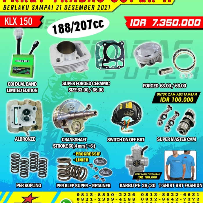 PROMO- PAKET BRT KLX TRABAS SUPER 11 -D&L SHOP7 Giá 10,280,000 Đồng*Miễn phí vận chuyển