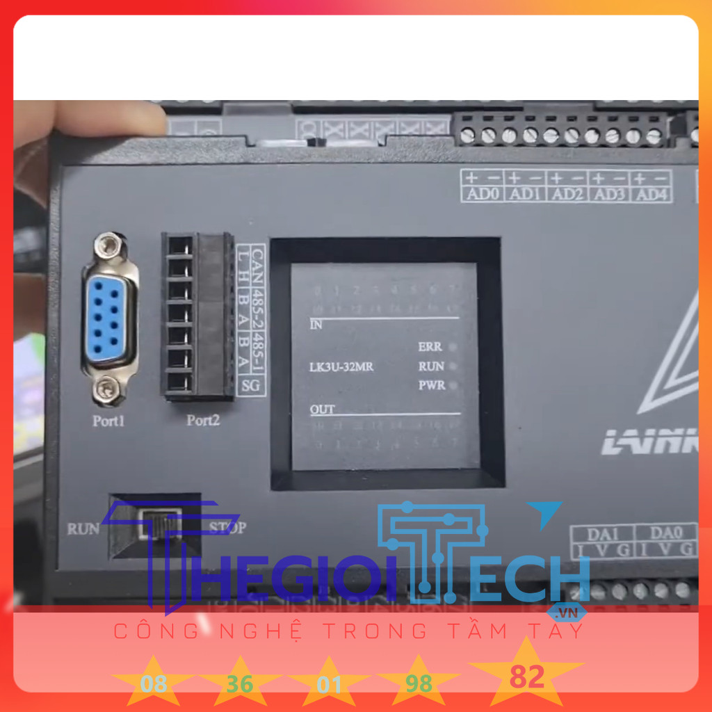 Bộ lập trình PLC LK3U FX3U 14 16 20 24 30 32MT 32MR 48 64 MT MR MRT AD 2DA phát xung 4/8 TRỤC RTC Modbus RTU RS485 ADPRW - FX3U-32MT LK