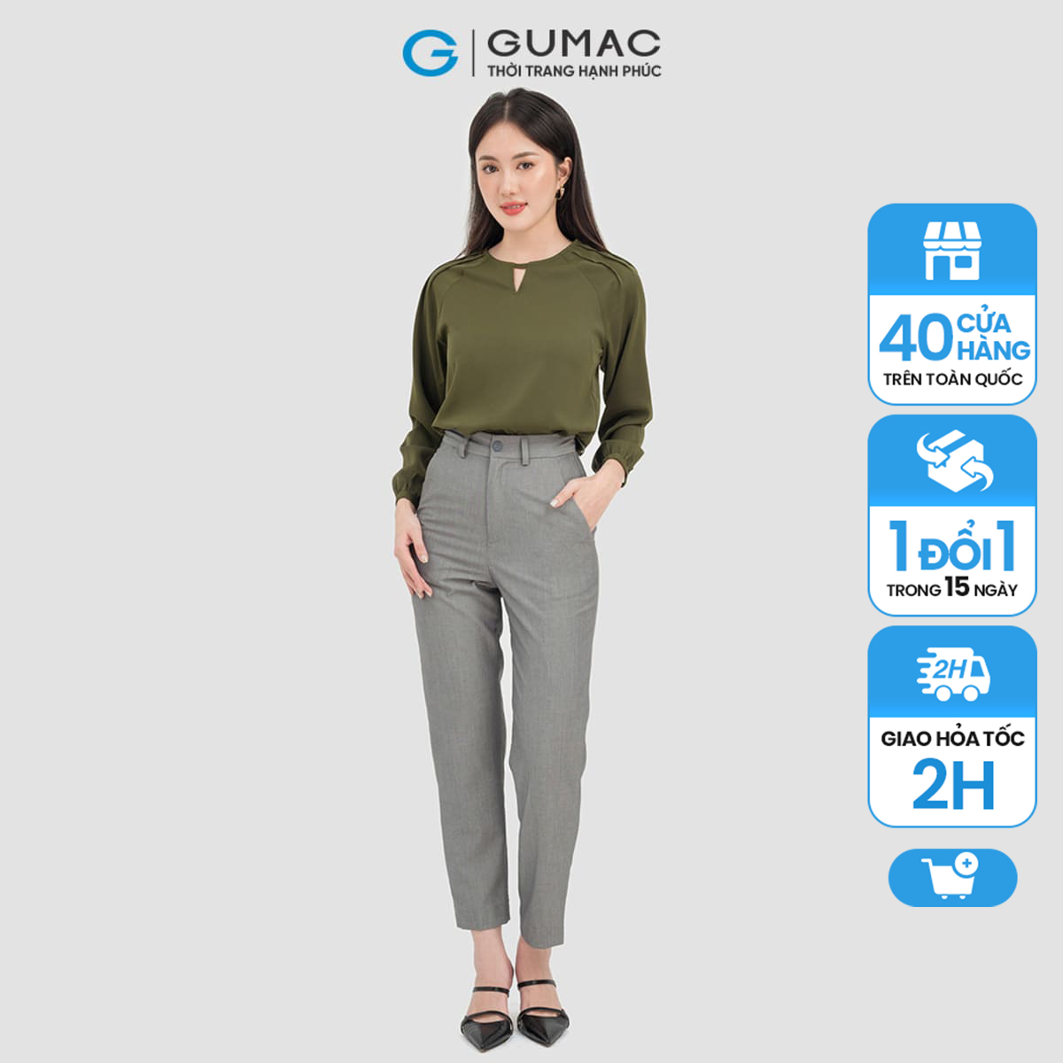 Quần tây nữ gumac qc07045 , quần tây công sở cơ bản