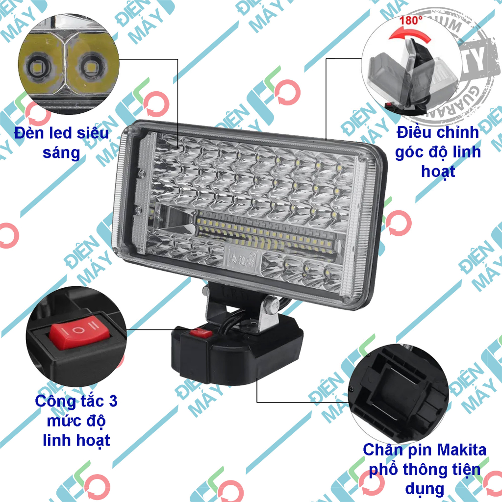 Dmf5 đèn led dùng pin máy khoan 18v - 21v siêu sáng