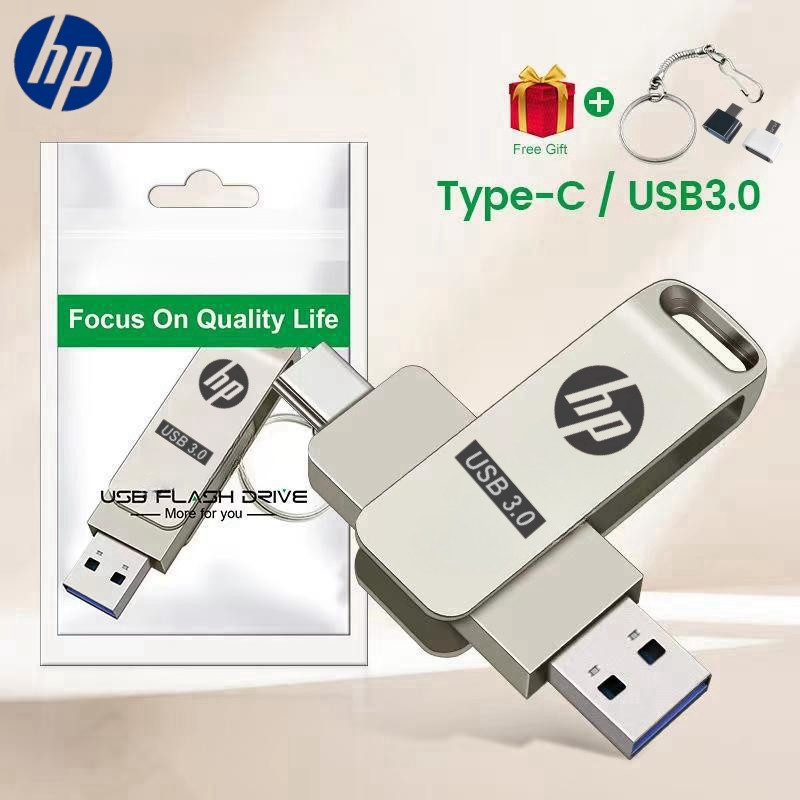 HP 1TB 2TB USB Stick Key 2 IN 1 OTG Flash Drive USB Pen Drives Storage Flash Disk Type-C Support iPhone15 iPad ราคา 399 บาท*ส่งฟรี