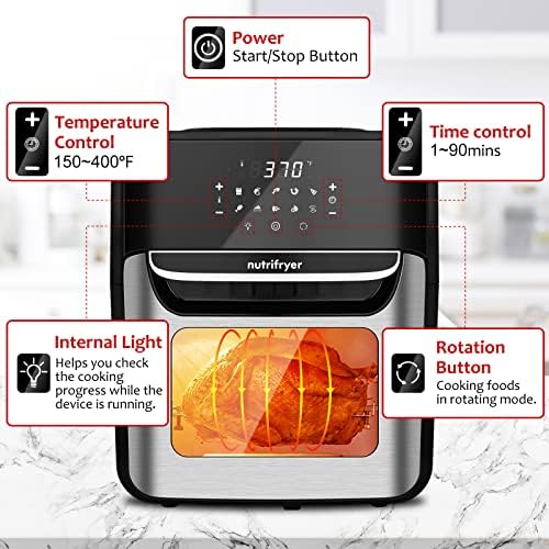 CUCINA Retro Style Infrared Ultra-Quick Air Fryer Toaster Oven,  Multifunctional 10-in-1 XL Countertop Convection Oven, 6-Slice T -  AliExpress