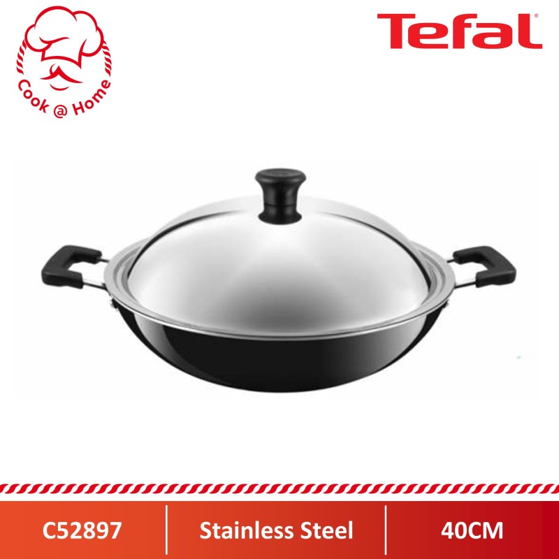 Tefal Asian Chinese Wok 40cm w/Lid C52897 Singapore
