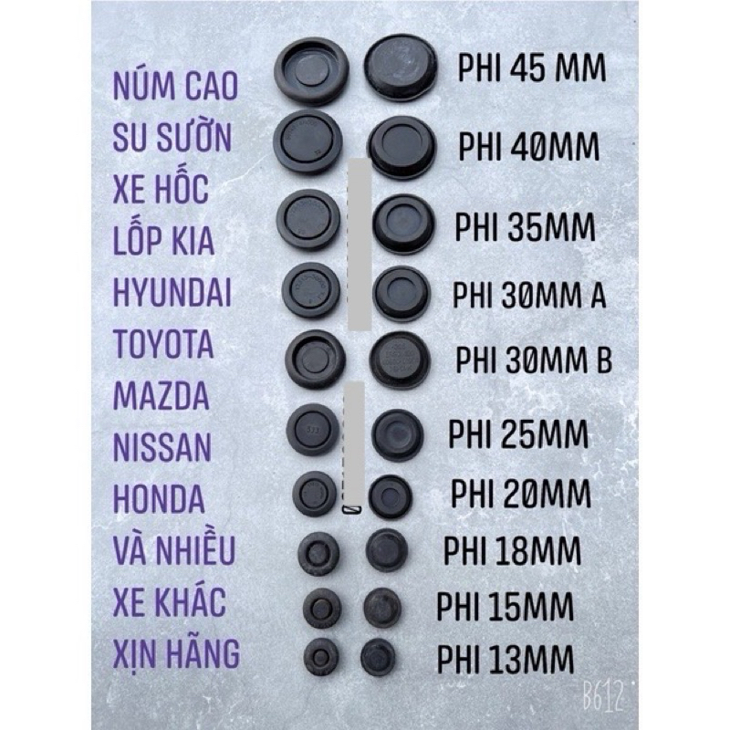 CAO SU SƯỜN XE HỐC LỐP KIA HYUNDAI TOYOTA MAZDA HONDA NISSAN DEAWOO và nhiều xe khác 1 cái