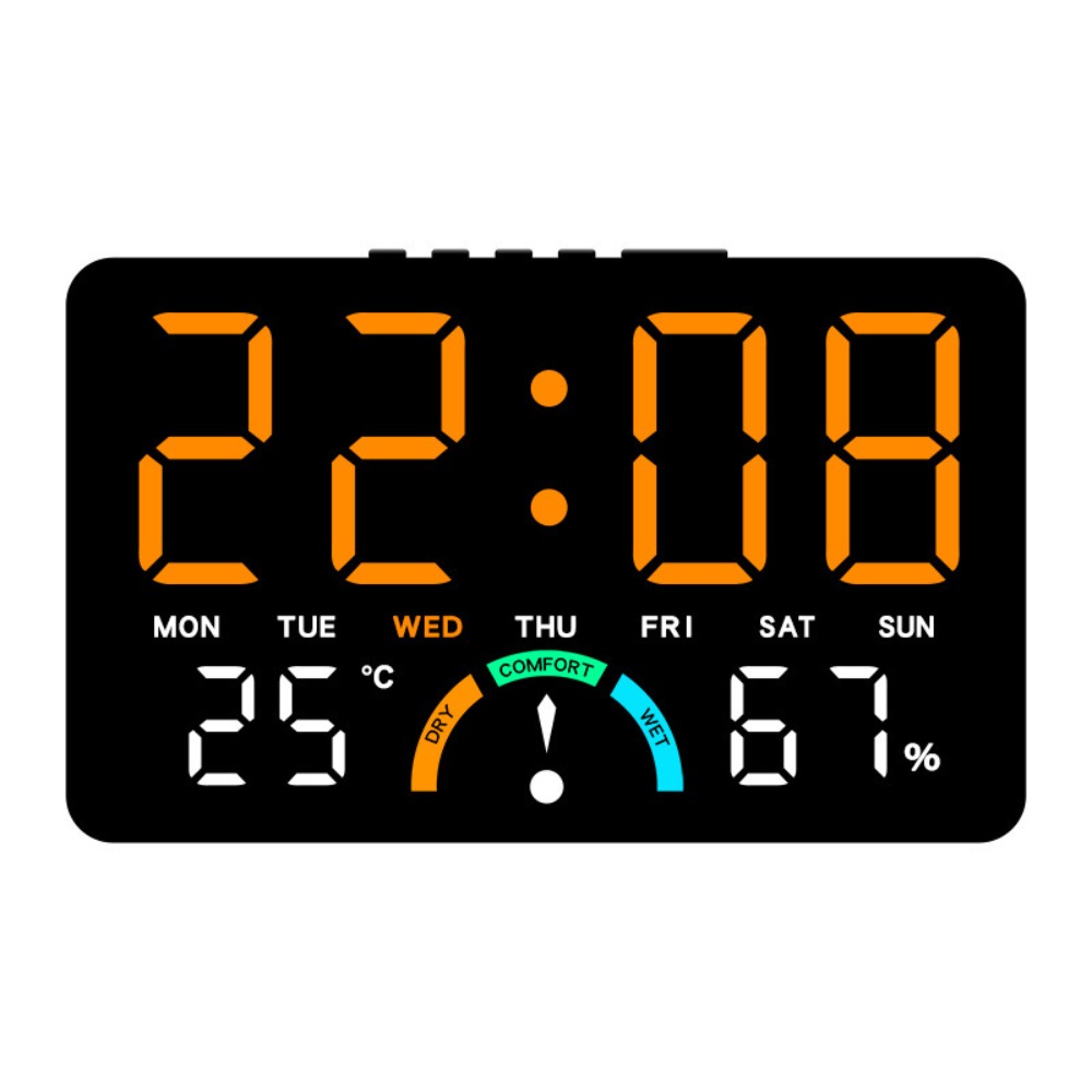 PAN6303936269 Wall-mounted Electronic Wall Clock Multi-functional Temperature Display Table Clock Calendar Digital LED Clocks for Bedroom