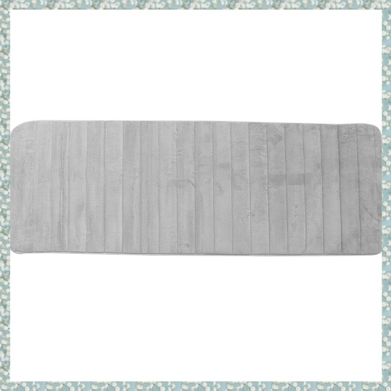 (VAEF) Memory Foam Soft Bath Mats - Non Slip Absorbent Bathroom Rugs Extra Large Size Runner Long Mat for Kitchen Bathroom Floors 60X160cm, Grey