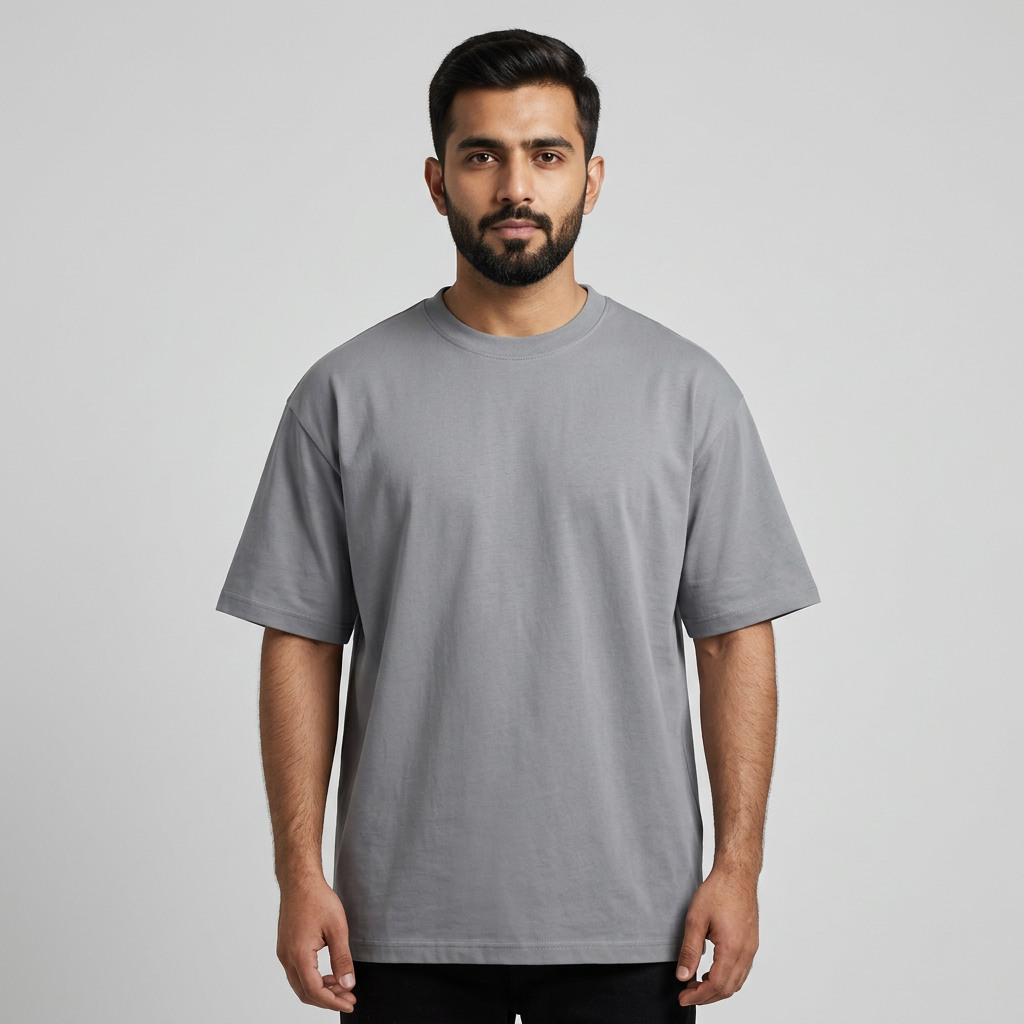 FT Clothing | Pack of 1 Men's Oversized T-Shirt | Drop Shoulder Korean Style | Soft Stretchy Jersey Fabric | Loose Fit Casual Tee | Summer Wear for Men