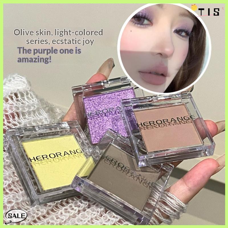 Follow Get New【TIS】 Mini đơn sắc Eyeshadow Palette Matte Pearlescent không thấm nước bóng đường viền bột sắc tố mắt cơ sở vẻ đẹp lễ hội trang điểm