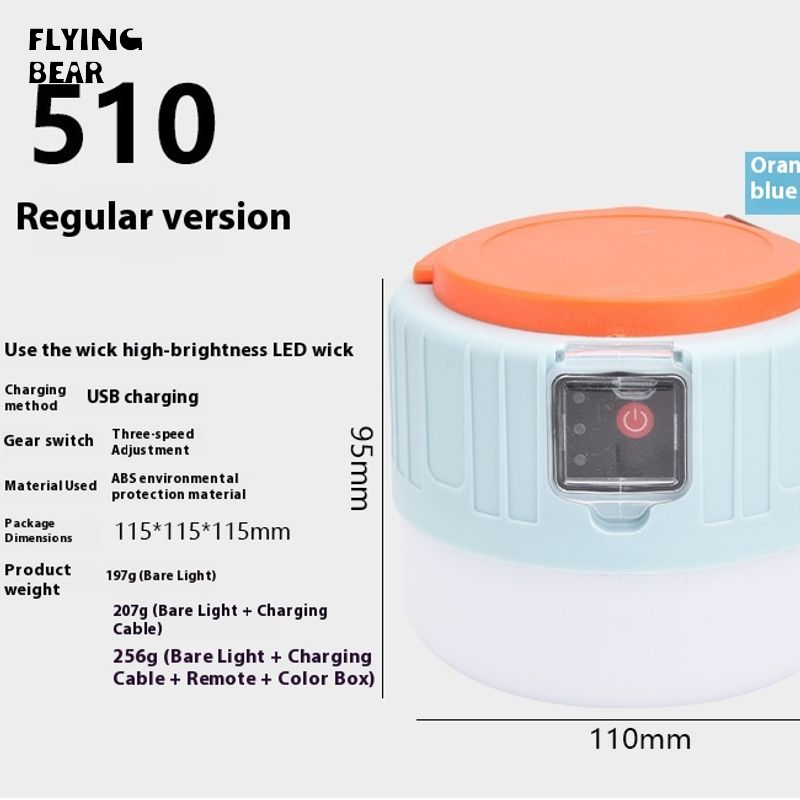 Bay gấu ngoài trời LED Mini cơ động Đèn Cắm Trại có thể sạc qua USB Đèn khẩn cấp