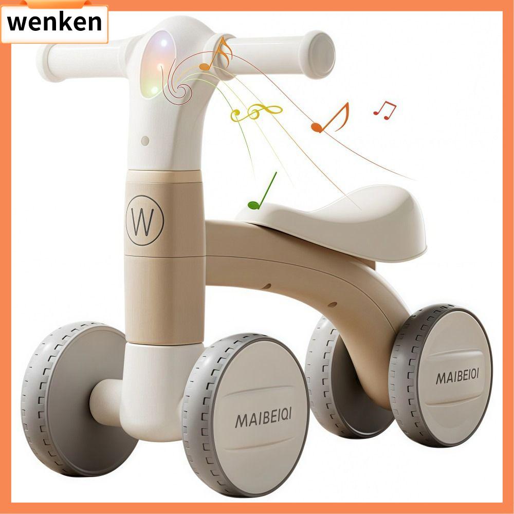 WENKEN với đèn nhạc Xe đạp thăng bằng cho bé Phong cách im lặng 4 bánh xe Xe đạp trẻ em Chất lượng cao Nhẹ Xe Scooter Trẻ Em Dành cho trẻ từ 1-5 tuổi