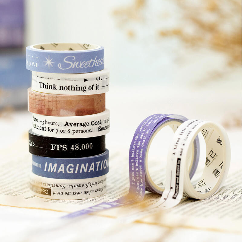 ENWEI 5 Rolls Simplicity Boxed Journal Masking Tape Washi Washi Tape Scrapbooking Material Scrapbook Kit