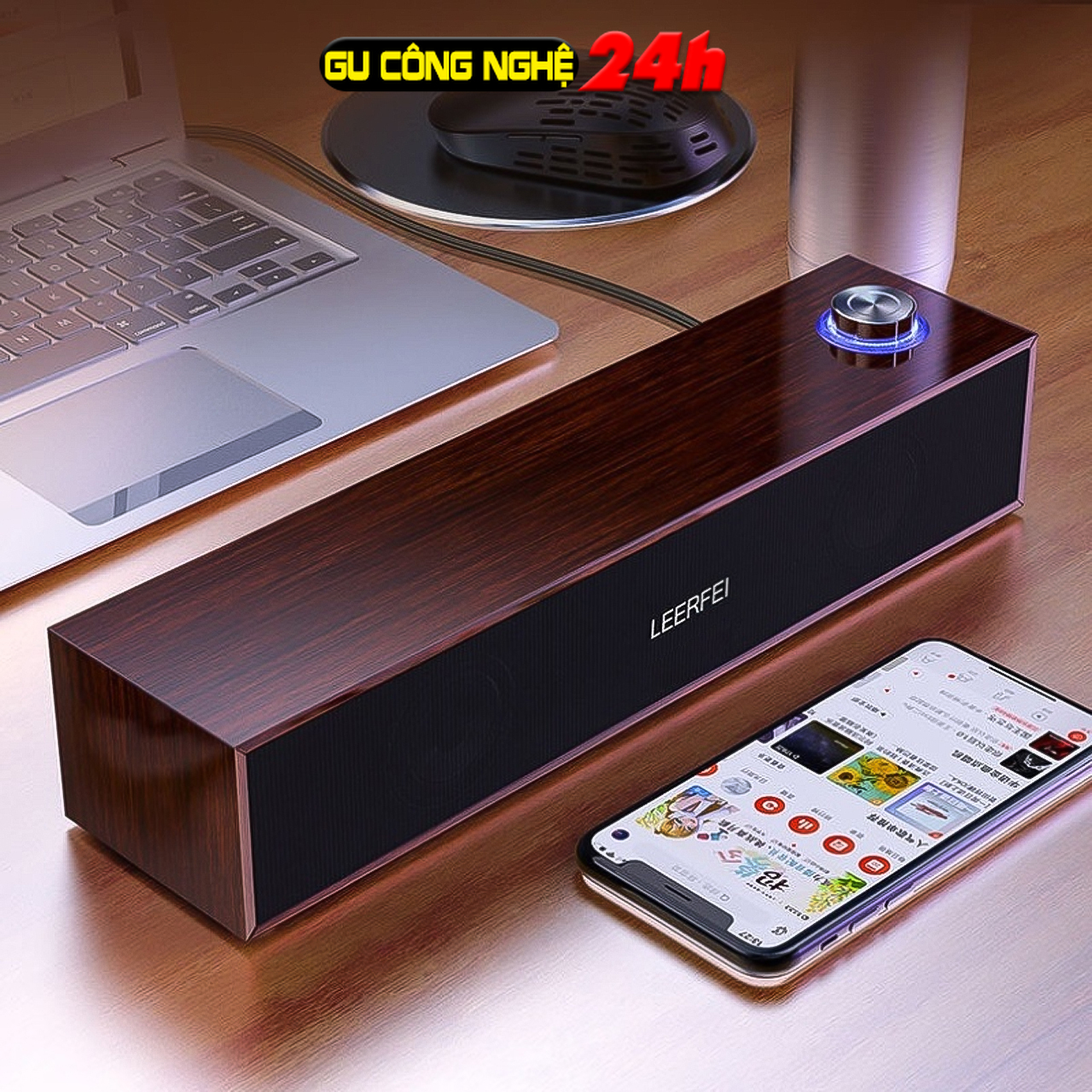 Loa vi tính loa gỗ dài công suất lớn dùng cho PC Laptop ĐTTivi-LEERFEI YST 3513 2.0 Âm Thanh Vòm 3D Phiên Bản Đặc Biệt