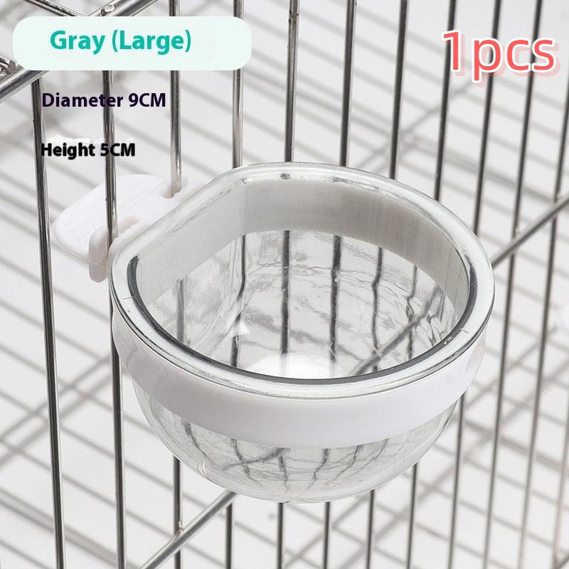 [HUSTOM] COD Bird Feeding Bowl Detachable Transparent Bowl Plastic Food Cup For Cage Convenient Hanging Seed Water Feeder For Parrots - 4