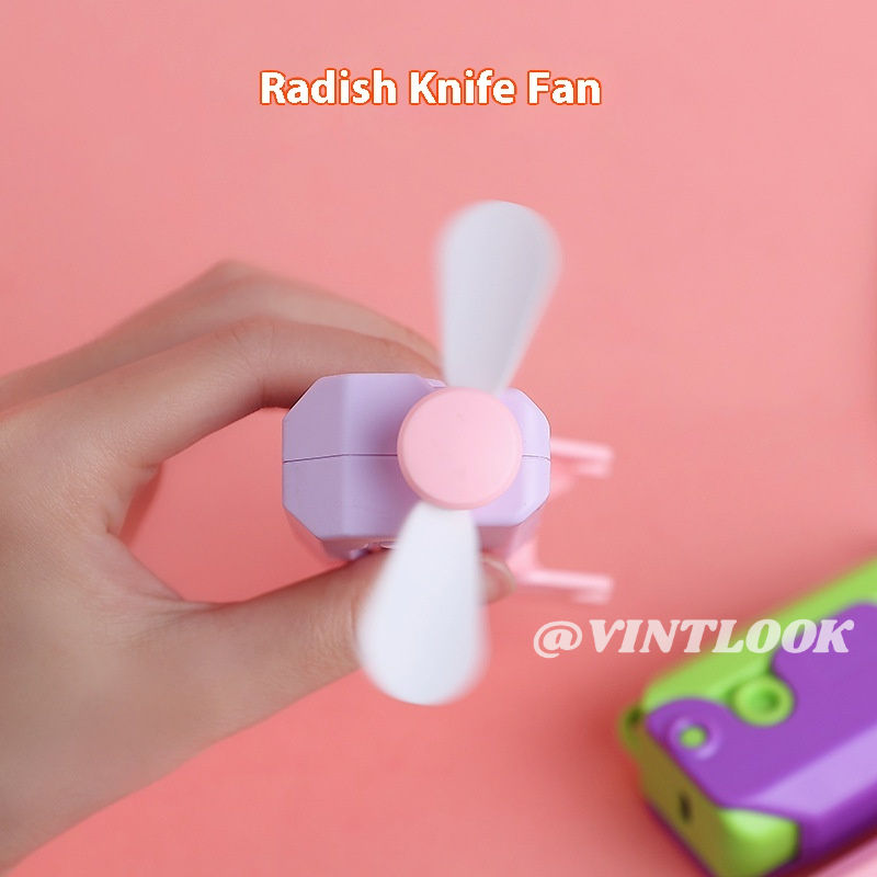 VINTLOOK พัดลมมือถือขนาดเล็กแบบพกพา USB ไฟฟ้าดีไซน์น่ารักสำหรับการระบายความร้อนในฤดูร้อน ราคา 59 บาท*ส่งฟรี
