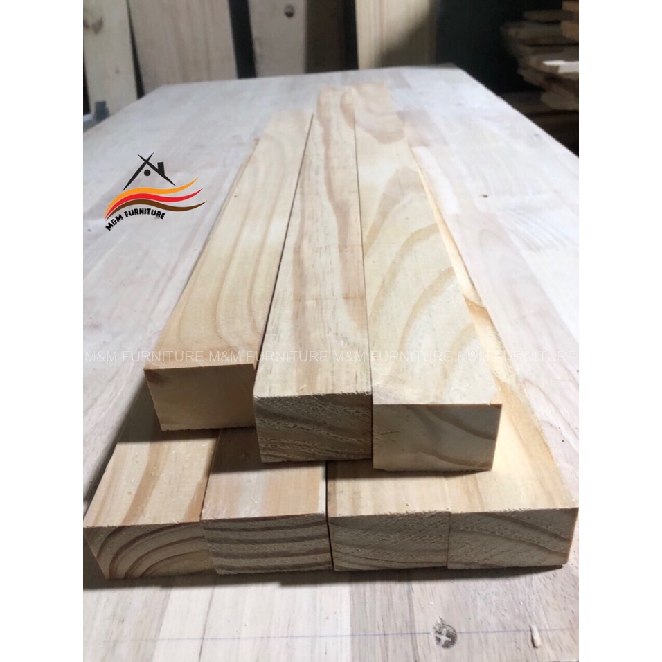 [MM021] Combo 10 thanh gỗ thông 4x2cm dài 40cm láng mịn 4 mặt