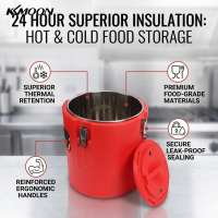 KKmoon Commercial Insulated Container 40L Stainless Steel Hot and Cold Food Storage Insulated Bucket for Restaurant Cafeteria Home