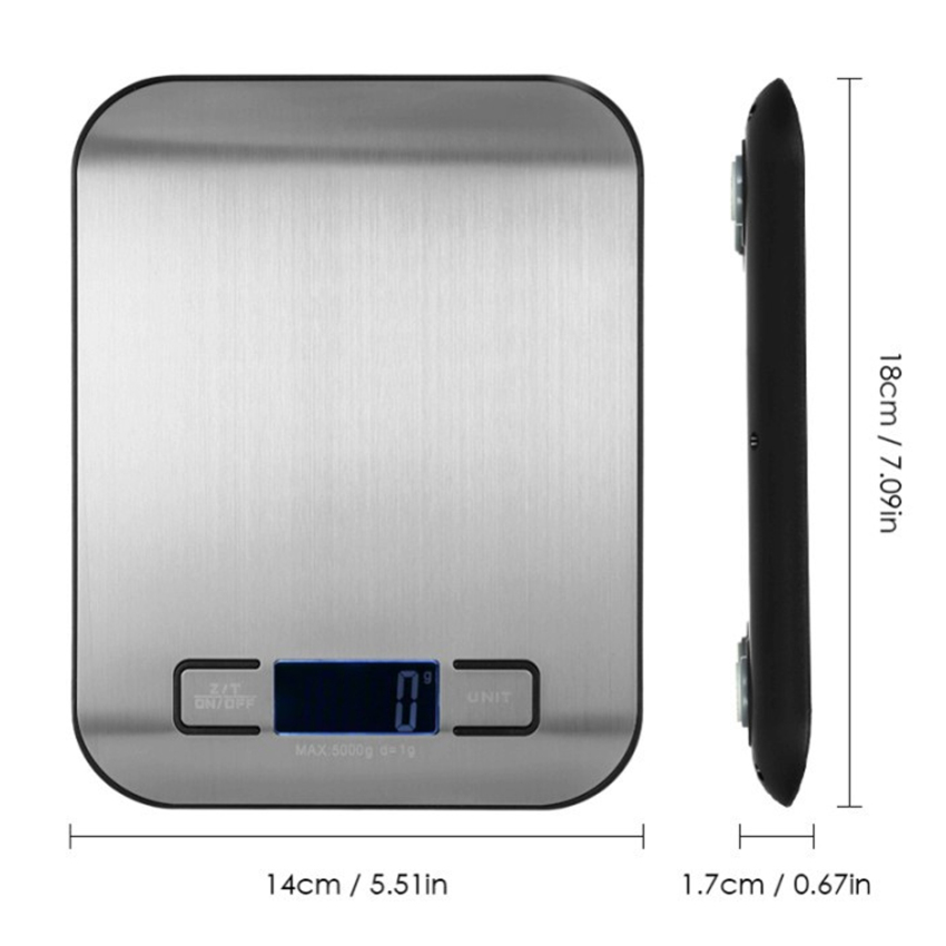10kg Cân dùng trong bếp bằng thép không gỉ di động cân thực phẩm LED Cân điện tử trang sức Baking Trọng lượng cân kỹ thuật số