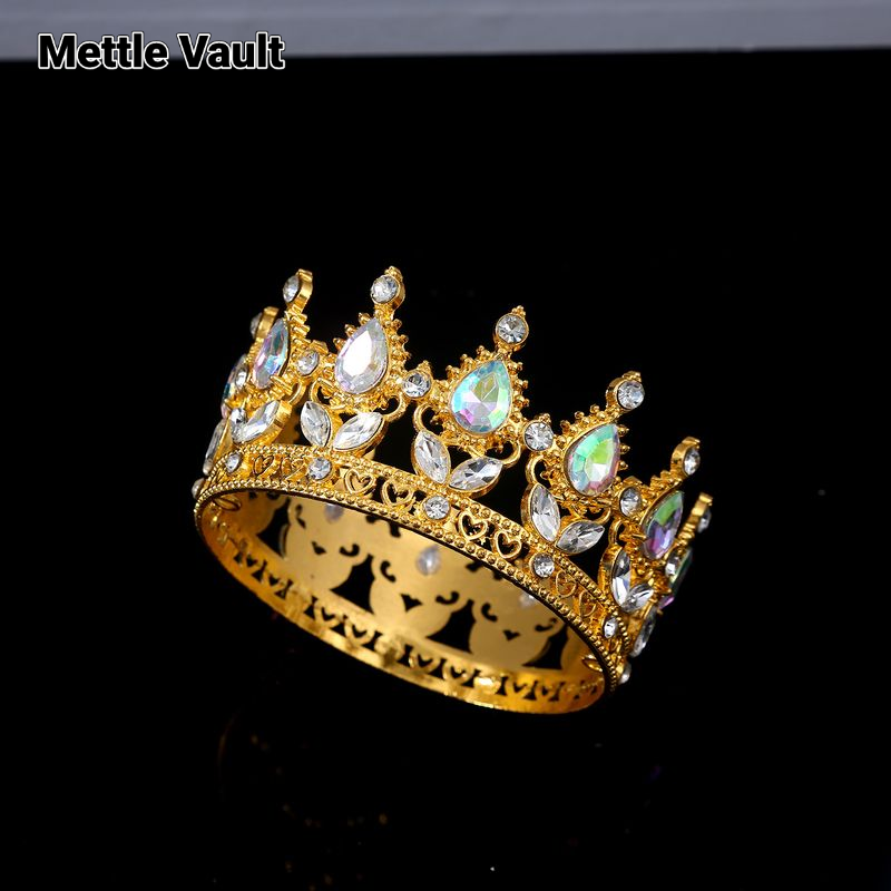 Mettle Vault Elegant Alloy Crown with White Crystal Rhinestones for Wedding, Birthday, and Festival Performances ราคา 75 บาท*ส่งฟรี