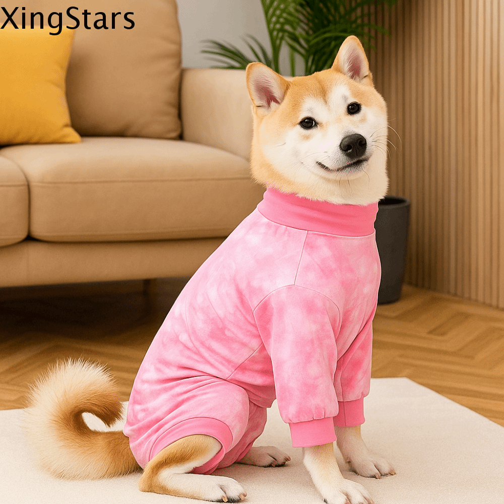 XINGSTARS Đàn hồi Bộ phục hồi cho chó Ấm áp Nhuộm buộc Bộ đồ tiệt trùng cho thú cưng Áo sơ mi cơ sở cho thú cưng Thoải mái Áo len làm dịu cho chó Chăm sóc sau Giá  224,772 Đồng*Miễn phí vận chuyển