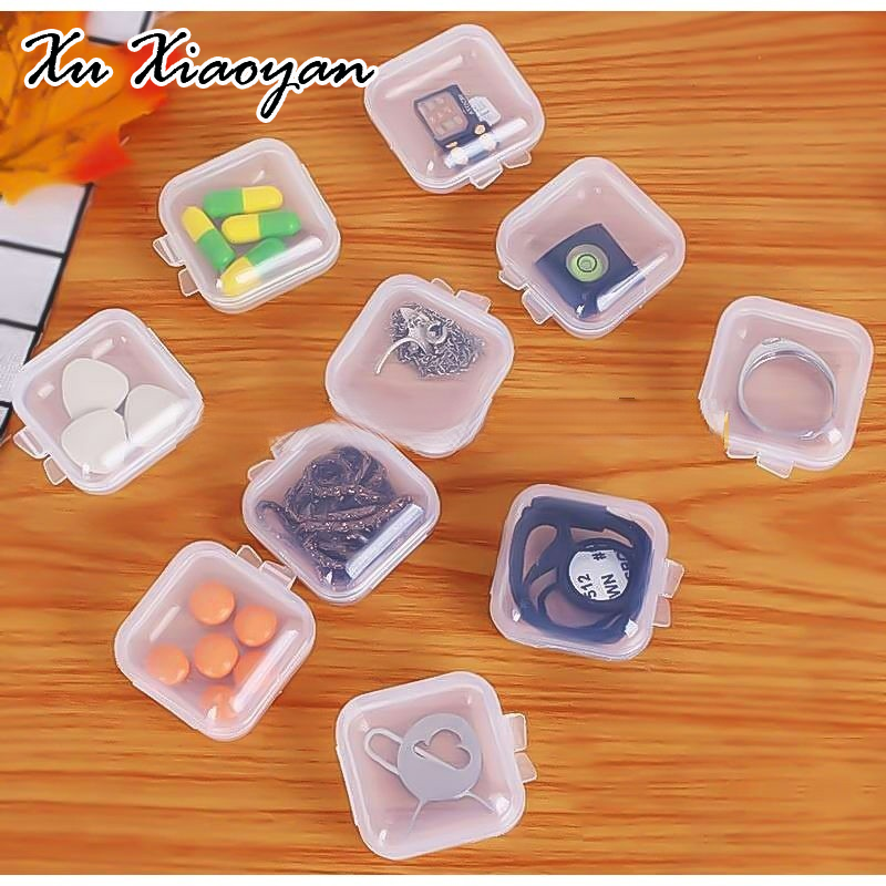 XUXIAOYAN ชุดกล่องเก็บเครื่องประดับพลาสติกใสขนาดเล็ก10กล่อง ราคา 9 บาท*ส่งฟรี