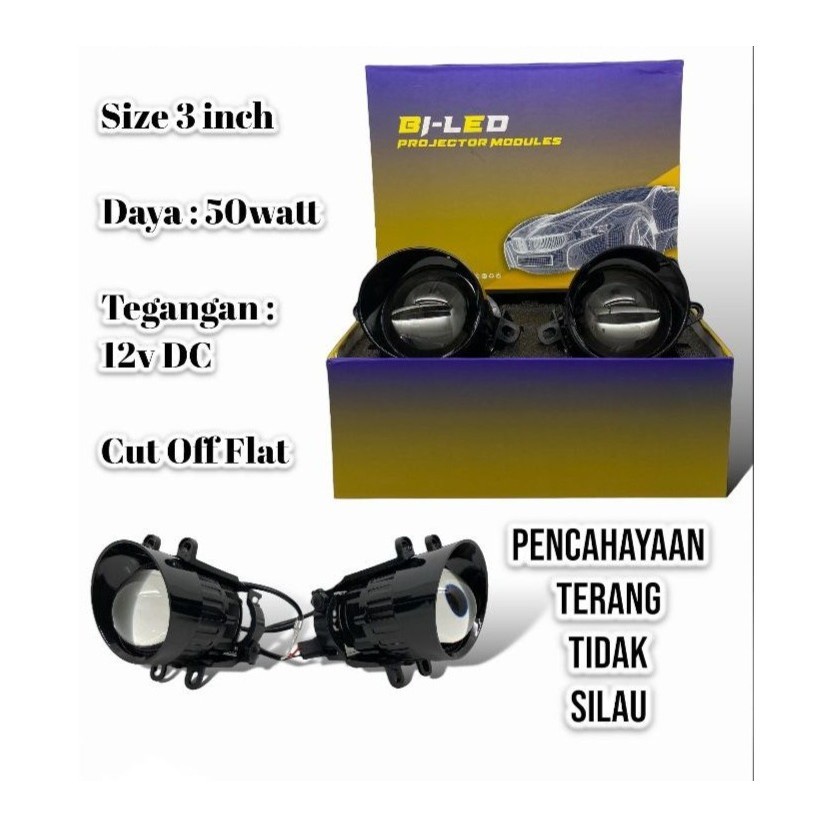 LAMPU FOGLAMP BILED 3IN BLUE LENS BRAKET TOYOTA ALL WEATHER 3 INCH 45W HIGH LOW CUT OFF FLAT Harga 970,000 rupiah*Gratis Ongkir