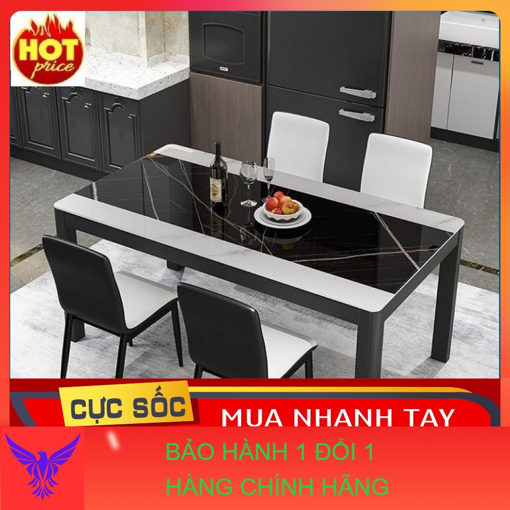 Bộ bàn ghế phòng ăn cao cấp tặng kèm 4 ghế da