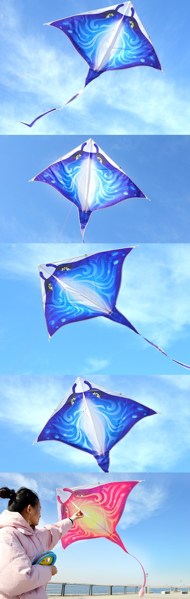 Frete grátis delta pipas voando brinquedos para crianças kites linha