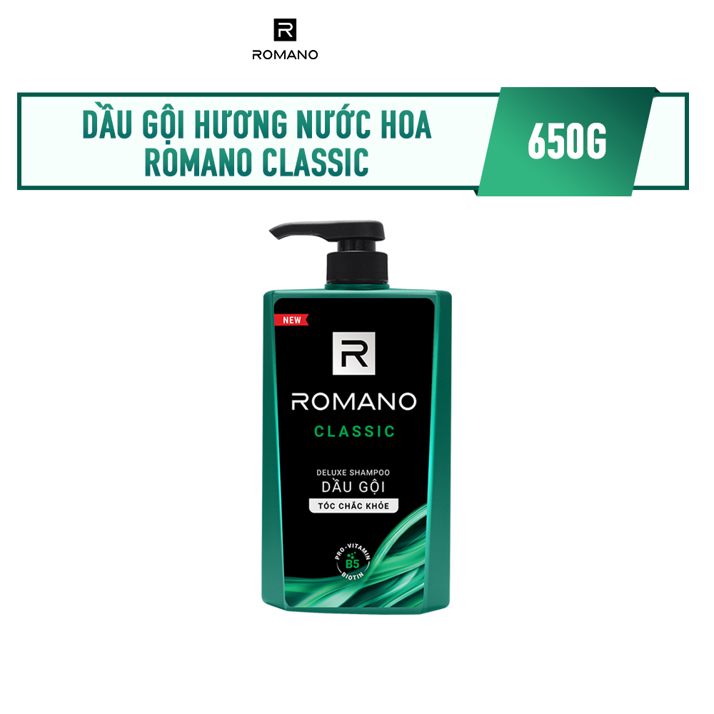 Dầu gội hương nước hoa Romano Classic 650g
