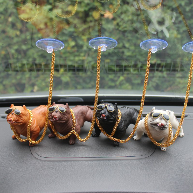 【Free-delivery】 Funny Bully Dog Car Ornaments Accessories Fashion Man Animal Car Dashboard Decoration Car Interior Accessories Car Decor