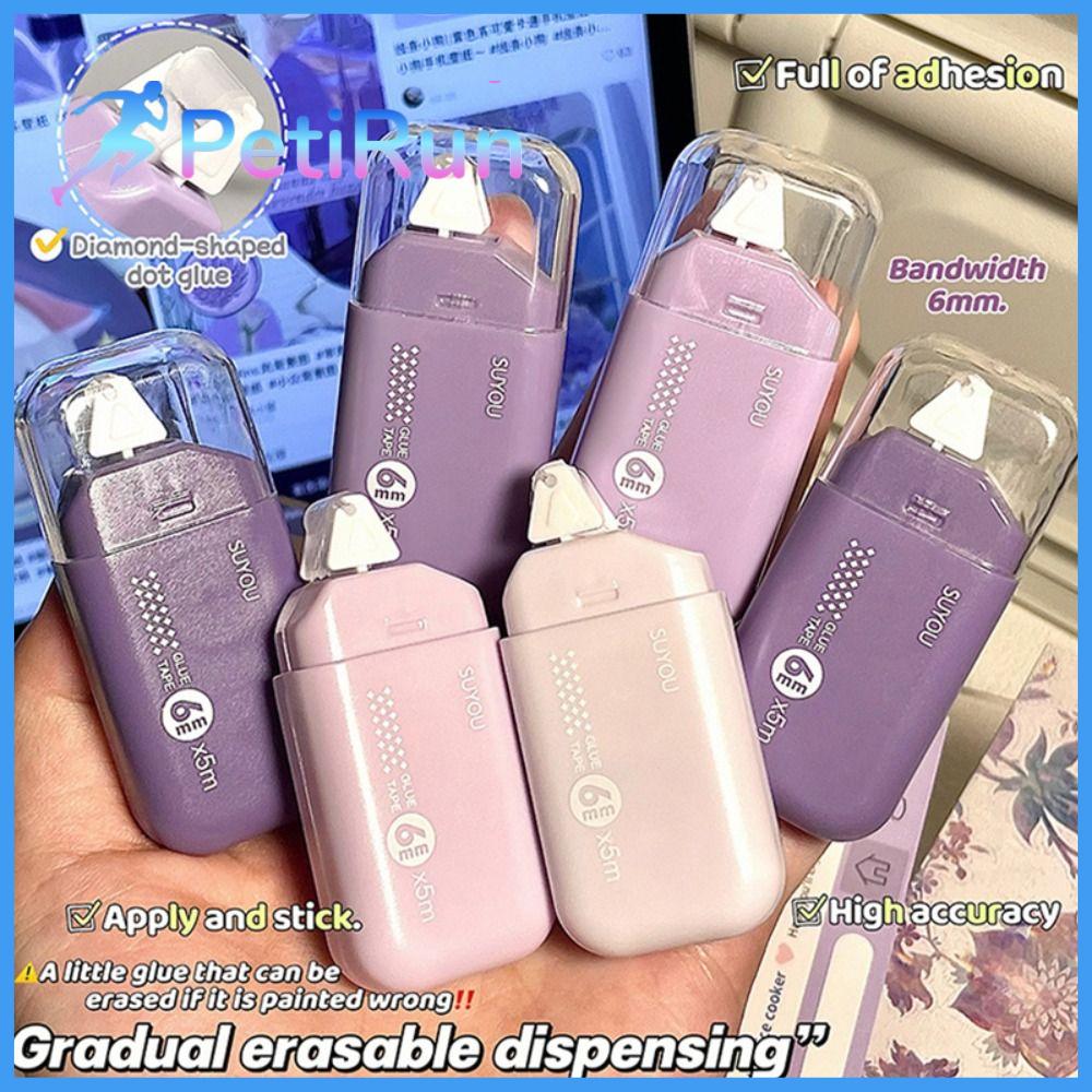 PETIRUN 6pcs Màu sắc chuyển sắc Băng keo chấm Hình  cương Độ nhớt cao Băng dính hai  Chất lượng cao Keo dán phân phối chấm Quà tặng