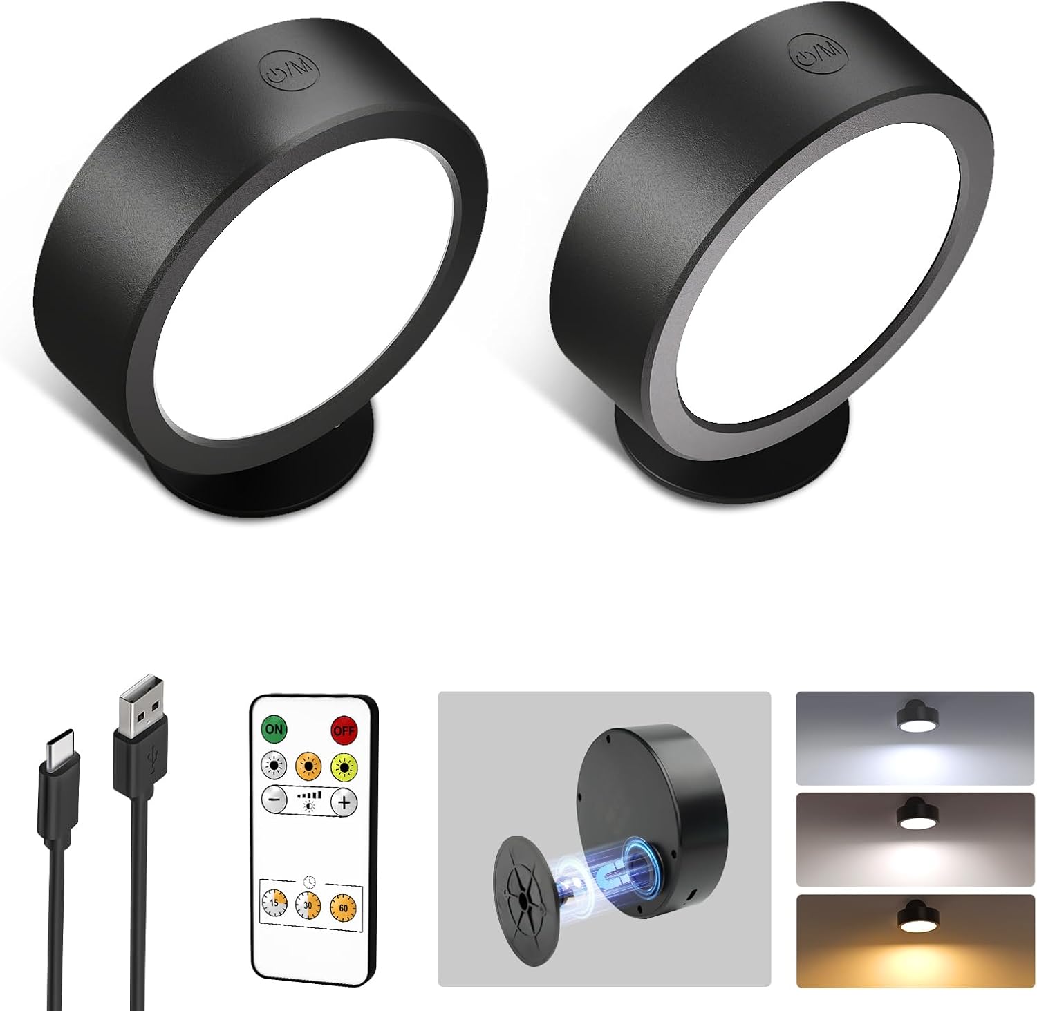 Ezvalo dẫn Treo Tường Đèn, 5500mAh đèn chân đèn treo tường sạc, 3 màu Temps & từ xa và điều khiển bằ