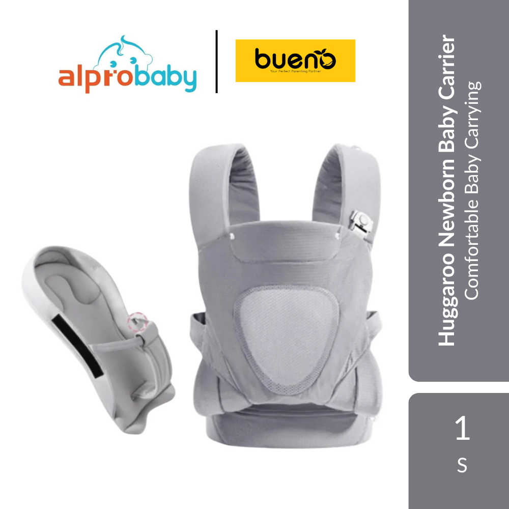 [Alpro Baby] Bueno Huggaroo Newborn Baby Carrier 1s | Ergonomic Support For Safe & Comfortable Baby Carrying
