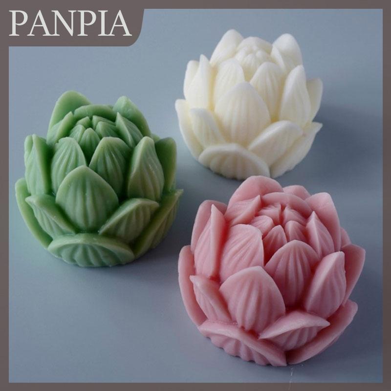 PANPIA Khuôn silicon nến thơm khuôn silicon xà phòng hình hoa sen 3D Tự làm