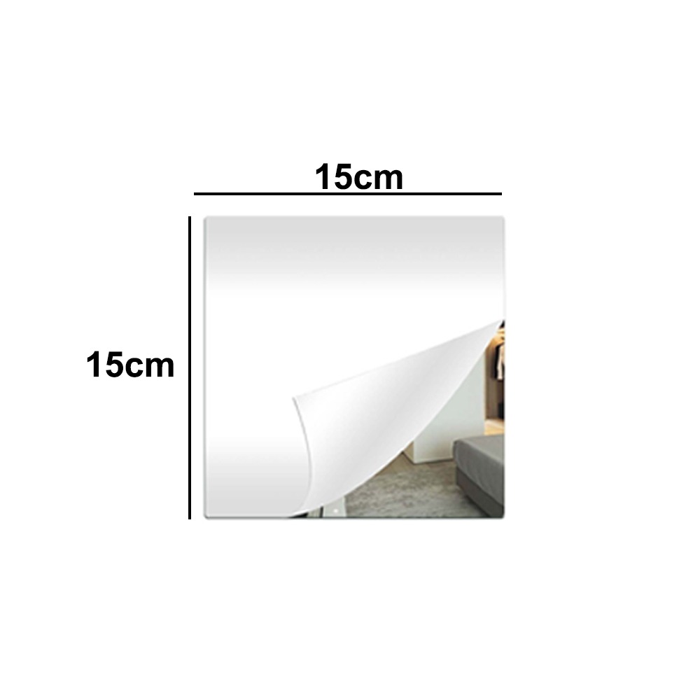 【Ready Stock】1pc 1.6mm Thick Acrylic Mirror Sheet Shatterproof Self Adhesive Non Glass Mirror Stickers Simple Hairdressing Wall Mirror Bathroom
