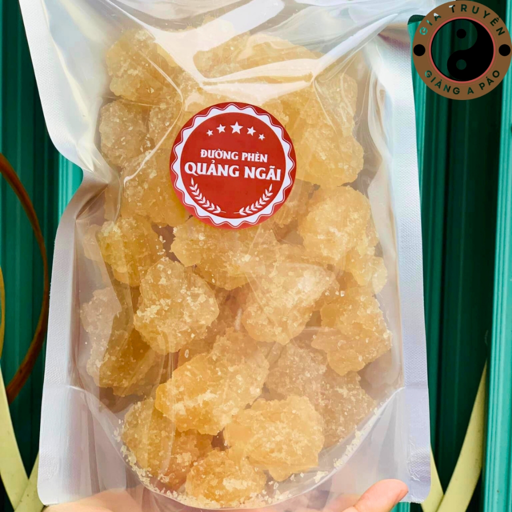 Đường phèn vàng Quảng Ngãi loại 1 kết tinh từ mật mía tự nhiên (500g, 1kg), đường phèn nâu ngâm rượu Lam Sơn, Biên Hoà