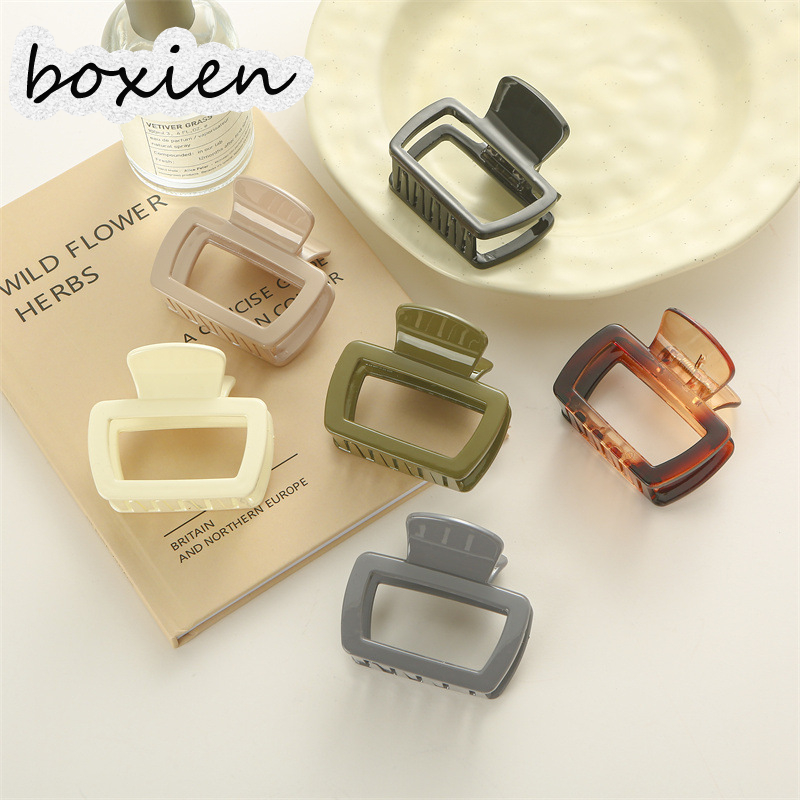 boxien กาแฟ/นม hairclip สีเลี่ยนข้อความสี่เหลี่ยมเล็กๆง่ายแฟชั่นการแข่งขันสำหรับผู้หญิง ราคา 10 บาท*ส่งฟรี