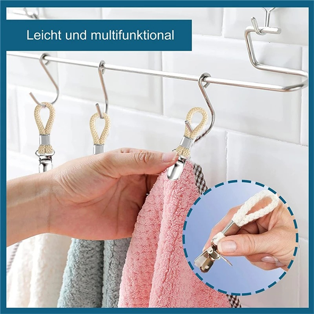 5/10pcs Household Tea Towel Hanging Clips Clip On Hooks Loops Hand Towel  Hangers Hanging Clothes Pegs Bathroom Kitchen Organizer - AliExpress