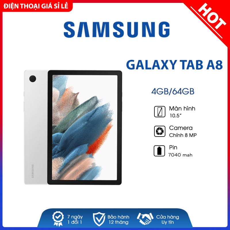 Máy tính bảng Samsung Galaxy Tab A8 10.5inch (4GB/64GB) -Nguyên seal, mới 100% - Bảo hành chính hãng 12 tháng chính hãng