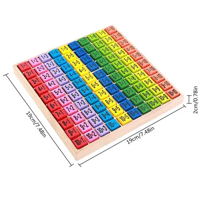 Montessori Educational Wooden Toys Children Baby Math Toys Multiplication Table Math Arithmetic Teaching Aids For Kids S
