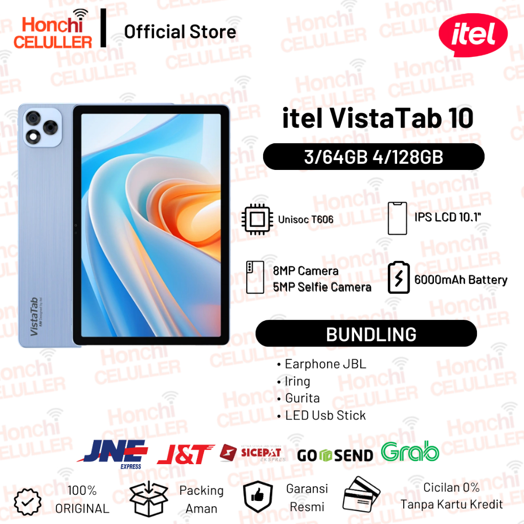itel VistaTab 10 Tablet- 4/128GB 3/64GB- 10.1" HD+ IPS Display Screen - 6000mAh - Dual Speakers- AI Assistant with Learning Center for kid Garansi Resmi Indonesia Giá 1,349,000 Đồng*Miễn phí vận chuyển