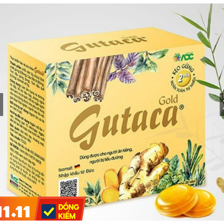 Kẹo gừng GUTACA GOLD - Hỗ trợ làm ấm bụng, tiêu hóa ni