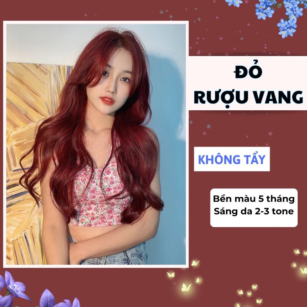 [Hàng loại 1] Thuốc nhuộm tóc màu đỏ rượu vang không cần tẩy, lên từ nền tóc đen tự nhiên