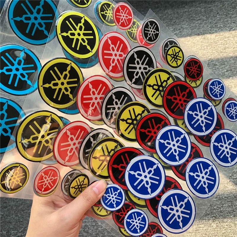 Yamaha nhãn dán cho xe máy phản quang 3D nhựa Gel Chất lượng cao Miếng dán hình tròn Yamaha logo biểu tượng phụ kiện đề can