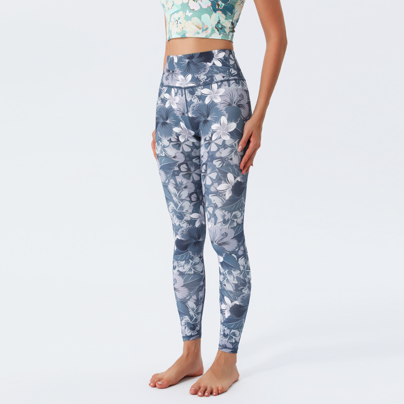 Women's High-Waisted Colorful Printed Yoga Leggings Butt Lifting Tummy Control Stretch Workout Pants for Gym Pilates Activewear - 2